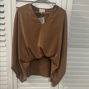 Elegant Brown Blouse NWT